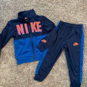 3T Toddler Nike Track Suit Matching Set Navy Blue Orange